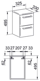Mereo, Mereo Bino, kúpeľňová skrinka spodná 50 cm, Multidecor, Dub Bardolino, MER-CN694DBAR