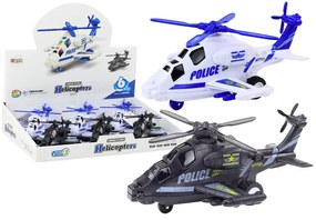 LEAN TOYS Policajný vrtuľník s trecím pohonom, zvuk, svetlá