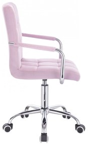 LuxuryForm DESIGN Stolička VERONA VELUR na striebornej podstave s kolieskami - levanduľa