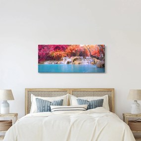 Obraz tyrkysovej lagúny, Laos, Tat Kuang Si (120x50 cm)