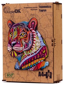 007120 3D drevené puzzle handmade - Tiger A4