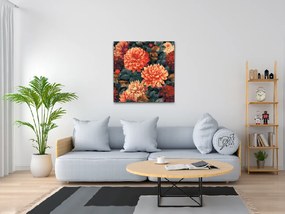 Gario Diamantové maľovanie Kvetinové pozadie Dálie Rozmery: 50 x 50 cm, Rámovanie: Iba zrolované plátno, Diamanty: Štvorcové