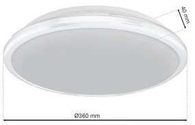 Stropné LED svietidlo Terma, 1x LED 24w, 4000k, w