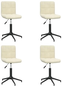 3087666 vidaXL Swivel Dining Chairs 4 pcs Cream Velvet (334428×2)