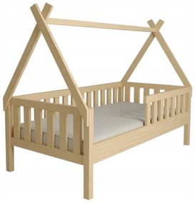Detská domčeková posteľ z masívu borovice TEA - 200x90 cm - prírodná
