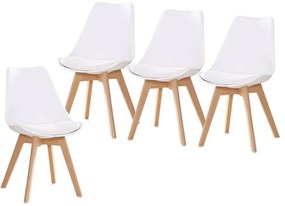 Jedálenské stoličky SCANDI biele 4 ks - škandinávsky štýl