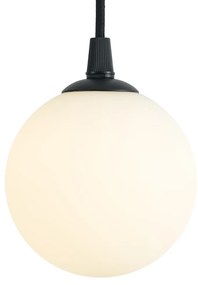 Moderné závesné svietidlo čierne s bielym sklom pre koľajnicový systém 1-fázové - Slimline Eira