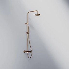 STEINBERG 250 nástenný sprchový systém s termostatom, horná sprcha priemer 200 mm, tyčová ručná sprcha 1jet, ružové zlato, 2502721RG
