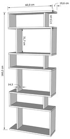Biela/prírodná knižnica v dekore duba 60x160 cm Bates - Kalune Design