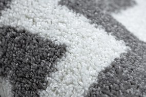 Okrúhly koberec SKETCH - F561 Cik - cak, sivo - biely