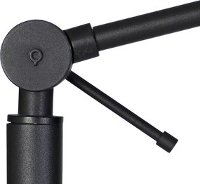 Stojaca lampa čierna so svetlohnedým tienidlom 50 cm nastaviteľná - Editor