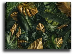 Obraz GREEN AND GOLD LEAVES 70 x 100 cm