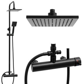 Sprchová súprava FLOW - čierna - hlavica 20x20 cm