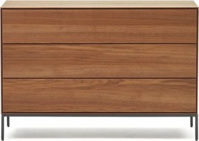 Nízka komoda v dekore orecha v prírodnej farbe 110x75 cm Vedrana – Kave Home