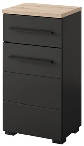 Koupelnová skříňka Swing 45 38 cm matná černá/dub Artisan