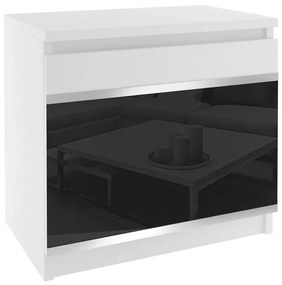 Nočný stolík Belini biely / čierny  BH SN1/1/W/W/4B/0