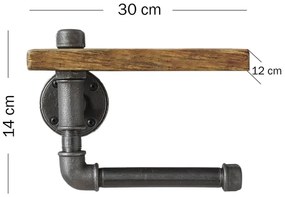 Držiak toaletného papiera s policou BORU 30x14 cm smrek