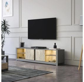 TV stolík/skrinka Adios (sivý travertín). Akcia -17%. Vlastná spoľahlivá doprava až k Vám domov. 1107997