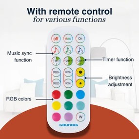 Grundig - LED RGBW Stmievateľná stojacia lampa LED/6W/230V + diaľkové ovládanie