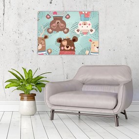Obraz - Veselí medvedíci (70x50 cm)