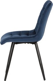 Jedálenská stolička zamatová, modrá CT-384 BLUE4