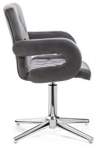 LuxuryForm DESIGN Stolička BOSTON VELUR na striebornom kríži - šedá
