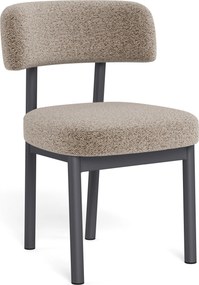Mazzoni TORAY Béžová Latte (tkanina Monza 60)/čierna podnož - ČALÚNENÁ STOLIČKA DO KUCHYNE/JEDÁLNE