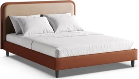 Čalúnená dvojlôžková posteľ s roštom 140x200 cm v tehlovej farbe Aveline – Micadoni