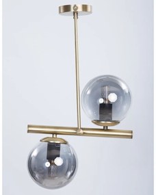 Stropné svietidlo so skleneným tienidlom v sivo-zlatej farbe ø 15 cm Libra – Squid Lighting