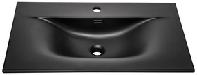 Závěsná skříňka Luxor Black I se zápustným umyvadlem 80 cm černá