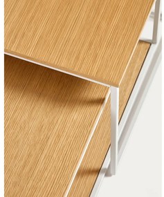 Konferenčné stolíky v súprave vo svetloprírodnej farbe 2 ks s doskou v dubovom dekore 50x100 cm Yoana – Kave Home
