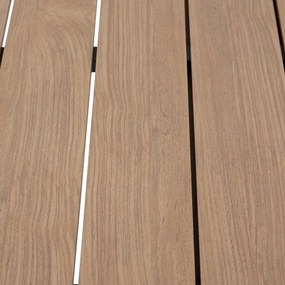 DEOKORK Hliníkový stôl VANCOUVER 142/202x90 cm (antracit/efekt dreva)