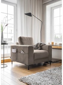 Hnedé menčestrové kreslo Lofty Lilly – Miuform