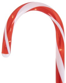 Sada 5 vianočných kolíkových svetiel červená s bielou cukrovou trstinou vrátane LED s časovačom IP44 - Melchior