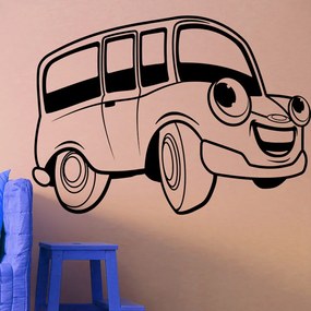 Veselá Stena Samolepka na stenu na stenu Detské zábavné autíčko Farba: černá