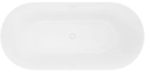 Mexen Luna, Slim voľne stojaca vaňa 170 x 75 cm, biela, biely prepad, 52041707500-20