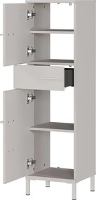 Krémová matná vysoká/úzka kúpeľňová skrinka 34x123 cm Laurino – Germania