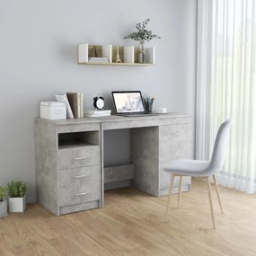 Písací stôl betónovo-sivý 140x50x76 cm drevotrieska