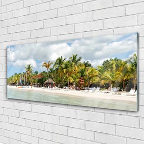 Obraz na akrylátovom skle Pláž palma stromy príroda 125x50 cm