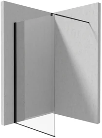 Deante Kerria Plus, Walk-in sprchová zástena 110cm, výška 200cm, 6mm číre sklo s ActiveCover, čierny profil, KTS_N31P