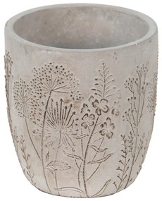 Šedý cementový obal na kvetináč s lúčnymi kvetmi Wildflowers - Ø13*14cm