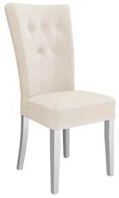Čalúnená jedálenská stolička ST67 + klopadlo, Farby: chrom, Farby: biela polomatná, Potah: Magic Velvet 2250