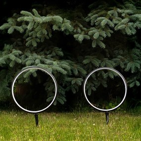 Exteriérové solárne zapichovacie svietidlo Rings, 2x LED 1,5w, čierna