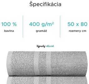 Uterák BASIC ORNAMENT 50 x 80 cm svetlosivý, 100% bavlna
