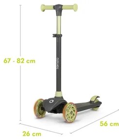 Lionelo - Detská kolobežka JESSY 3xAA šedá/zelená