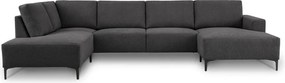Antracitová ženilková rohová pohovka (ľavý roh/do tvaru "U") Fabian – Scandic