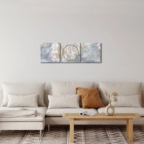 Obraz - Maľba na stene (s hodinami) (90x30 cm)
