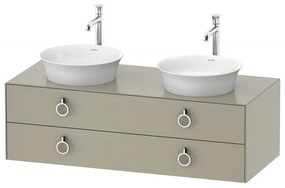 DURAVIT White Tulip závesná skrinka pod dve umývadlá na dosku, 2 zásuvky, 1300 x 550 x 408 mm, taupe matná, WT4993B6060