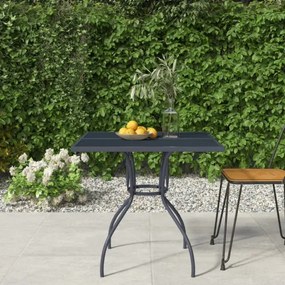 vidaXL Záhradný stôl antracitový 80x8x72,5 cm oceľová sieťovina-