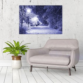 Obraz - Čarovná zimná noc (90x60 cm)